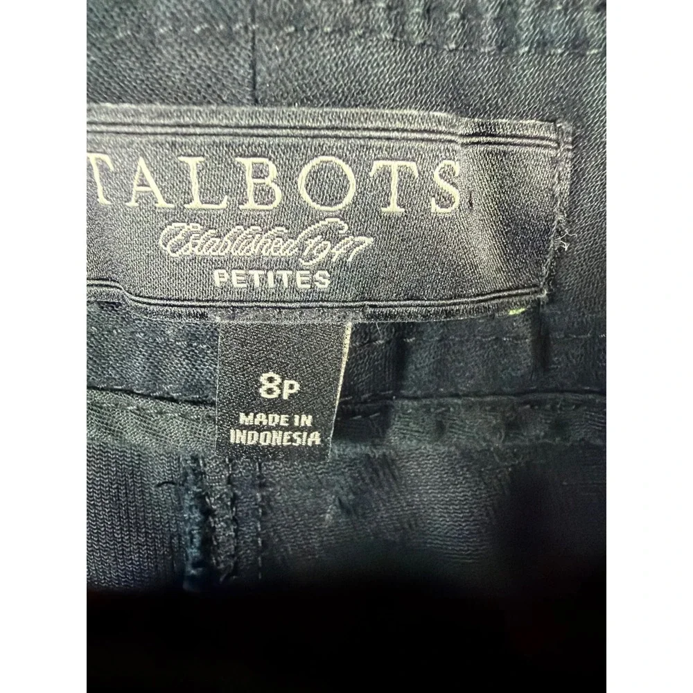 Talbots‎ Pants Women 8P Black Bootcut Mid Rise Chino Cotton Blend Casual Stretch